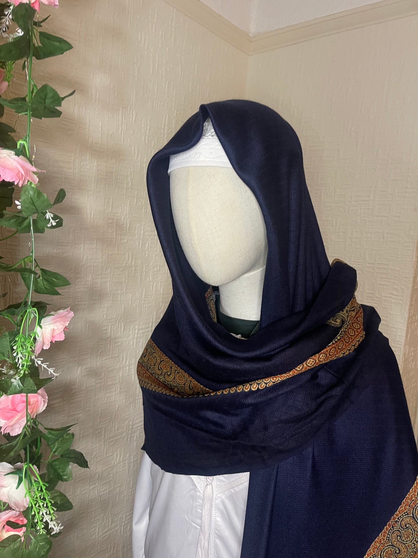 Blue (Navy ) Yemini Shemagh - Ismail Collection